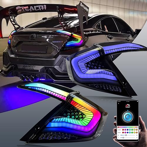 Miniatura 5 de Conjunto de faros delanteros para Honda Civic 10 generación 2016-2021, luces traseras RGB solo para Honda Civic 2016-2021 Sedan