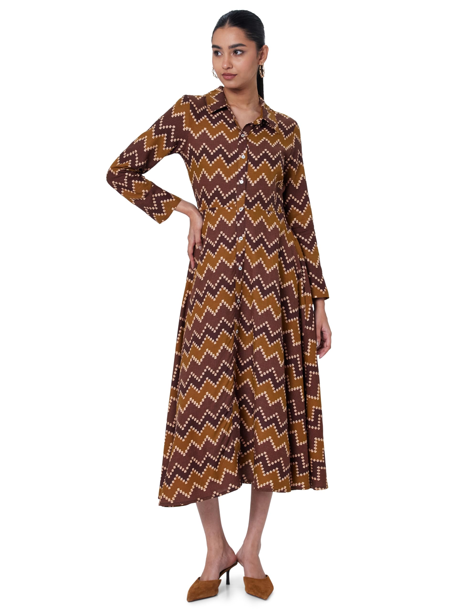 Women's Rayon Fit and Flare Below The Knee Formal Dress-image-49