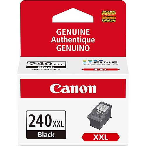 Canon PG-240 XXL Genuine Black Ink Cartridge, Compatible with MG2120/3120/4120, MX512/432/472/372/392/522/532/452, MG2220/3220/4220/3520/3620, TS5120