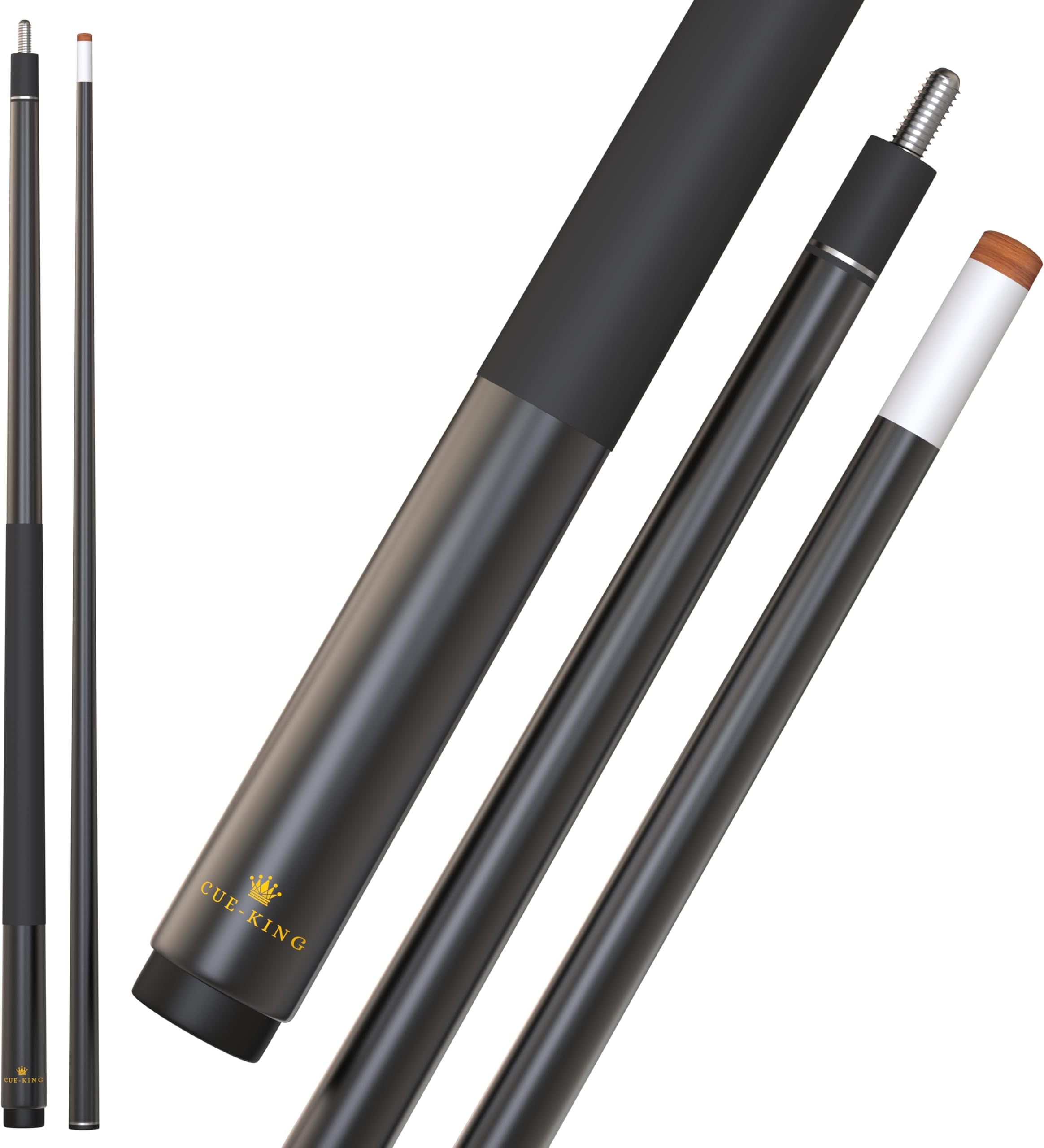 Cue-King Ultra Pool Cue 2 Piece 58” 20oz with 13mm Premium Tip and Handle Grip, Pool Cue Stick, Professional Pool Cue, Graphite Composite