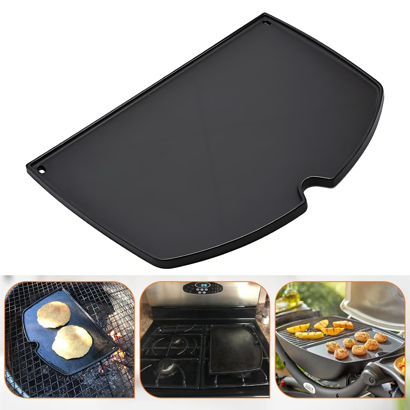 Piastra per grigliare in ghisa di alta qualità con tecnologia di riscaldamento uniforme, perfetta per carne, frutti di mare e verdure, cottura distribuzione del calore piastra barbecue