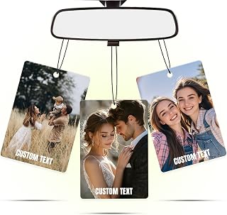 Personalized Double-Sided Custom Car Air Freshener - 100% Natural Material - Various Fragrance Types, Long-Lasting Scent, Unique Personalized Valentine’s Day Gift, Anniversary Present for Couples