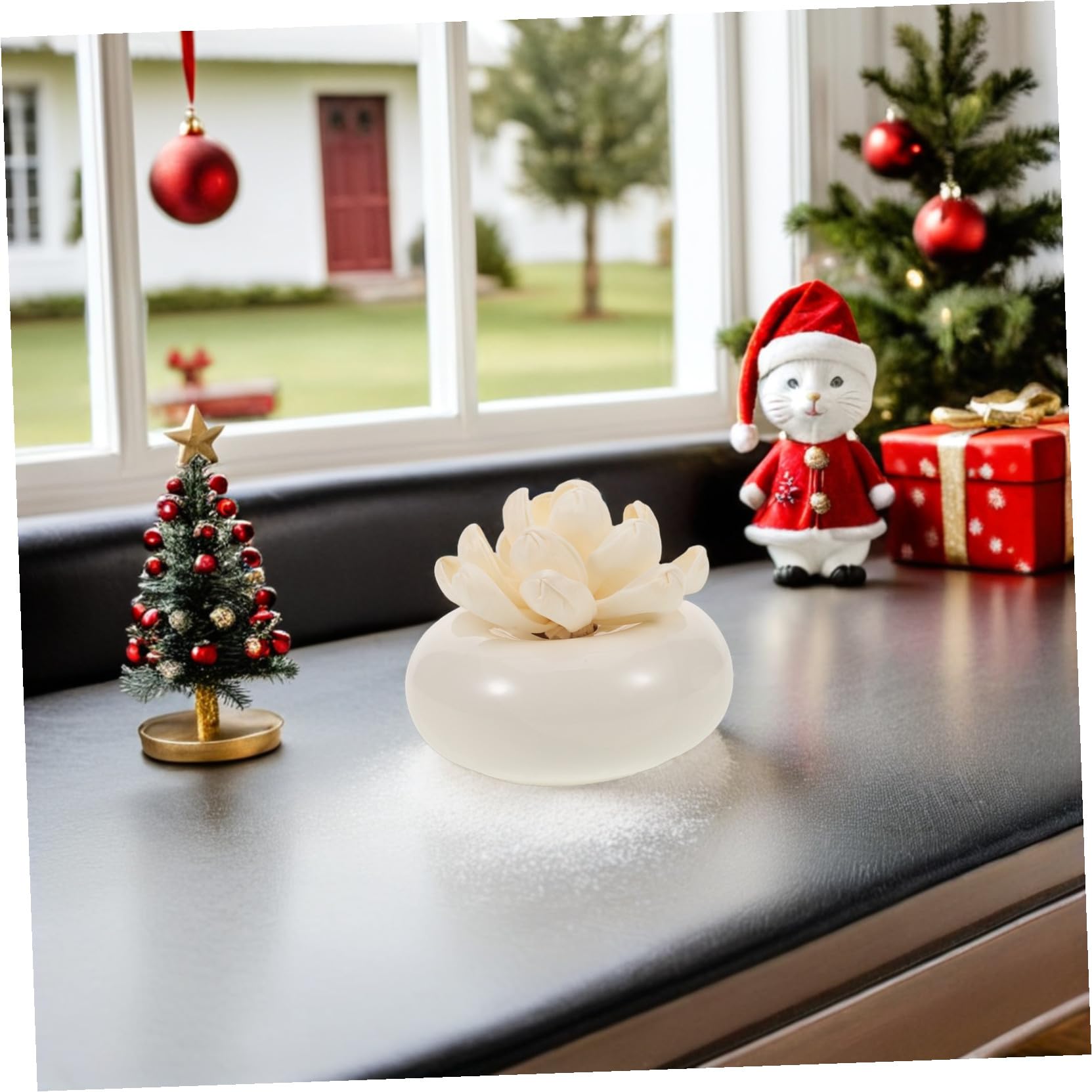Diffusore di Aromi in Ceramica Bianca, Passivo e Portatile | Assorbimento Dell’olio, Rilascio Lento, per Camera e Scrivania, Finitura Elegante e Raffinata