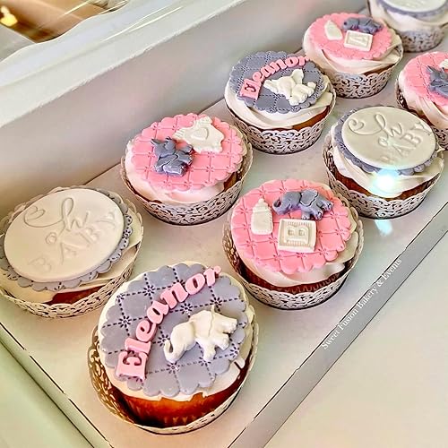 Miniatura 4 de Lambeth Borders - Molde de silicona para decoración de pasteles de crema batida, para fiestas de cumpleaños, baby showers, adornos de cupcakes de