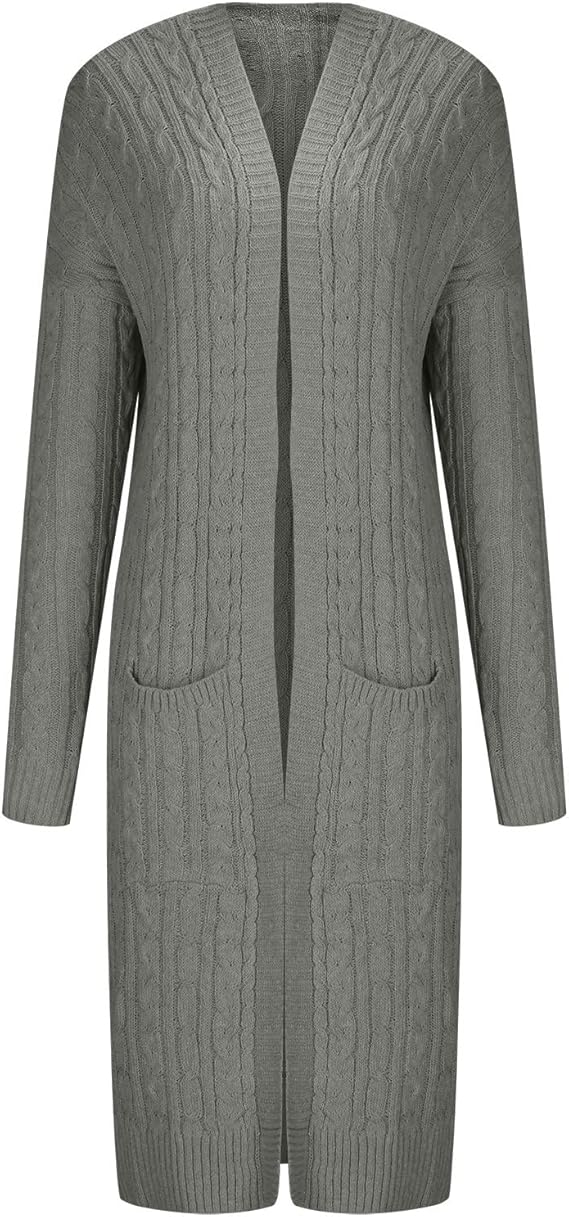 HgNAY Women's Long Cardigan Coats Cable Knit Casual Open Front Long Sleeve  Loose Sweater Solid Tops Outwear with Pockets : Amazon.ca: Clothing, Shoes  u0026 Accessories