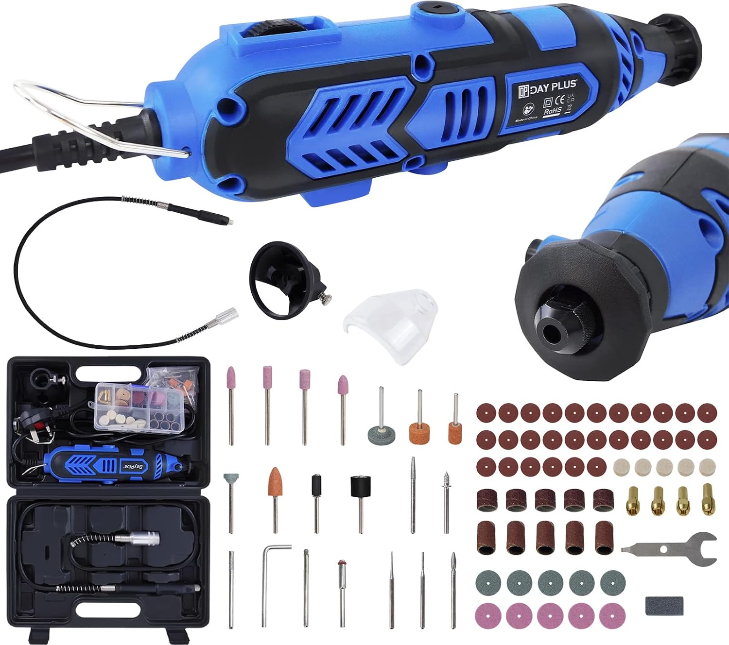 135 W Multifunctional Tool Rotary Tool Mini Multi-Purpose Grinder with 6 Variable Speed Settings Rotary Tool with 80 Accessories Speed 1000-35000 RPM for Carving Grinding