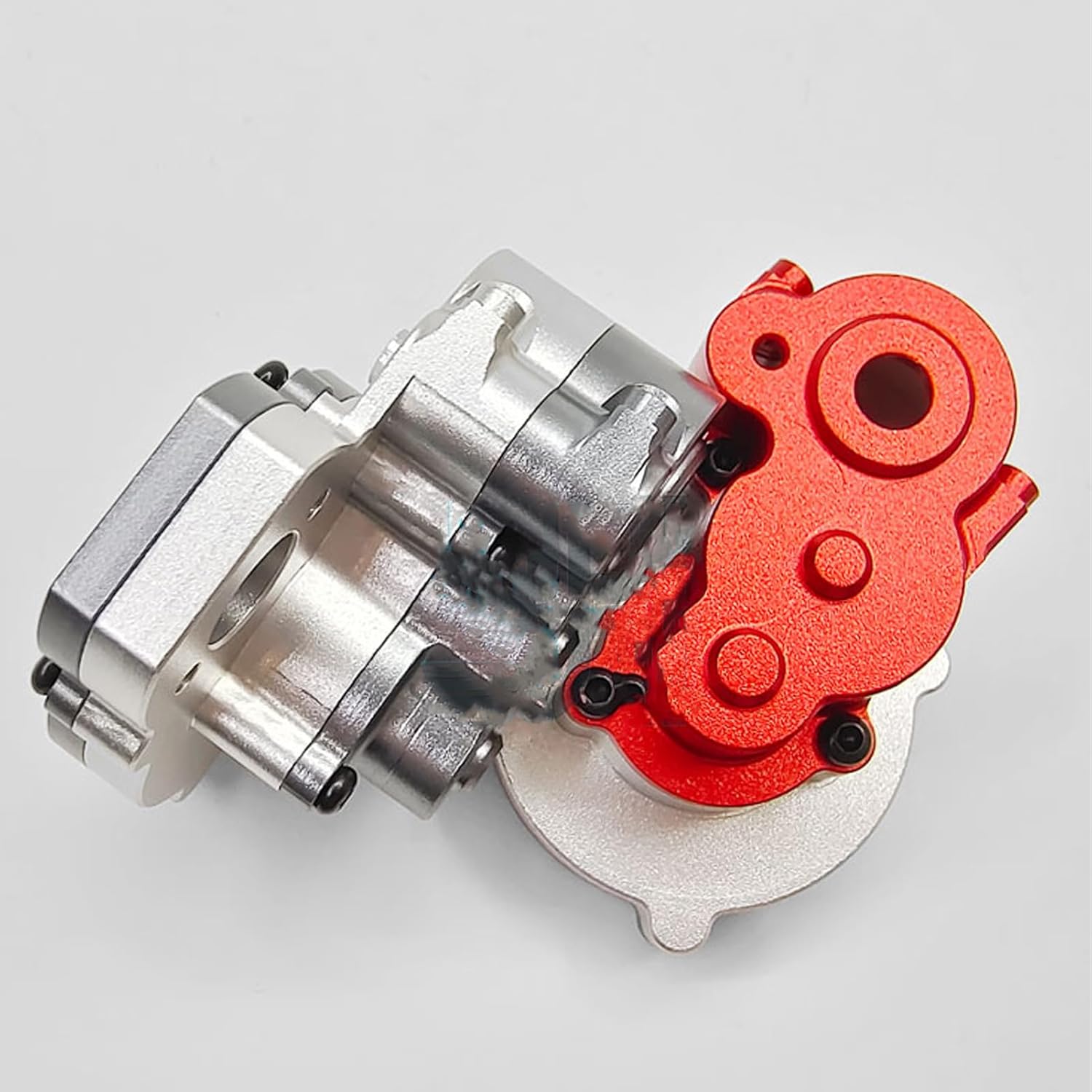 RC Metal Transmission Center Gearbox Case with Gear for FMS FCX18 LC80 1/18 RC Crawler Car Upgrades Parts Complete Gearbox Transmission Case for FMS FCX18 Accessories (Sliver)