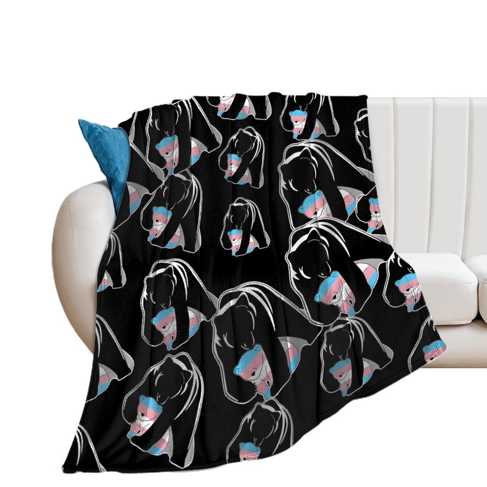 OUTBDNVFSA Mamas-Bears Transgender Throw Blanket Lightweight Summer Blankets for Bed Sofa Camping Travel