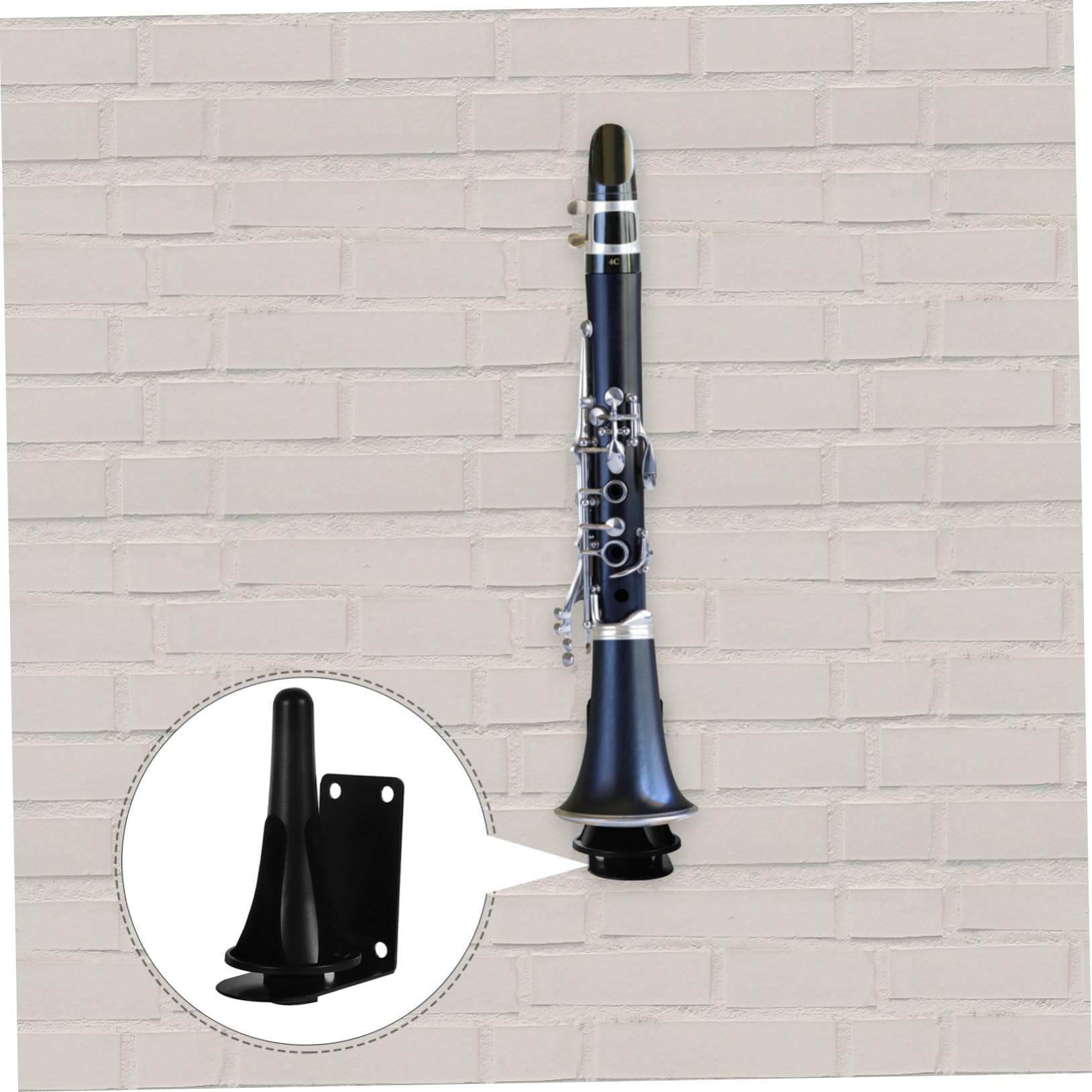 ifundom Soporte de Pared para Instrumentos de Viento y Flauta Negro, Diseño Multifuncional de Metal y Abs Fácil Instalación y Herramientas Incluidas, Adecuado para Instrumentos de Viento