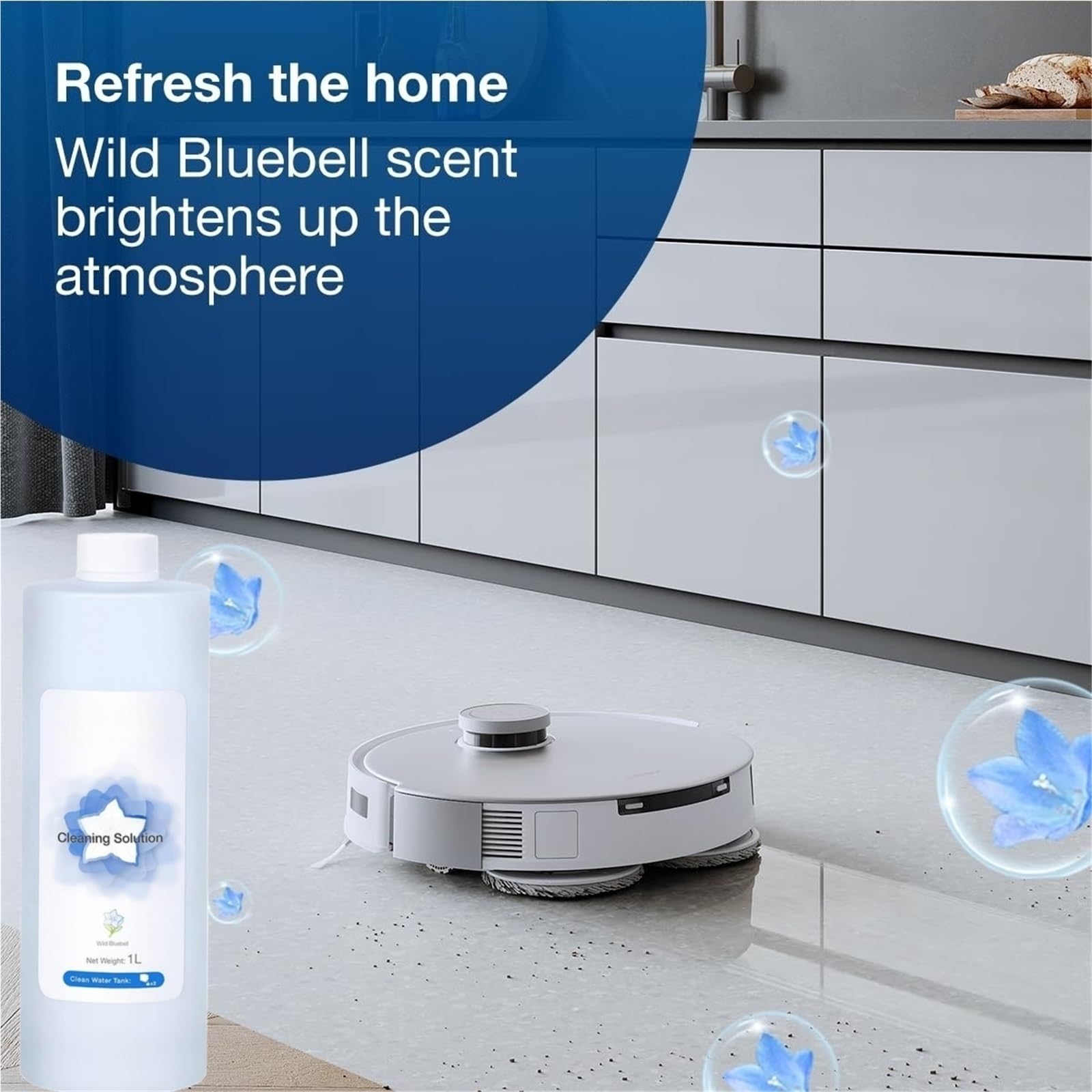 1 l Reinigungsflüssigkeit, kompatibel mit ECOVACS Deebot T20 N9 + T10 OMNI/T10 TURBO/X1 OMNI/X1 TURBO, Reinigungslösung for mehrere Oberflächen(2 Pack)