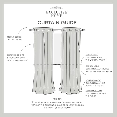 Miniatura 5 de Exclusive Home Loha - Par de paneles de cortinas de lino con ojales superiores, 54 x 108 pulgadas, azul verde azulado