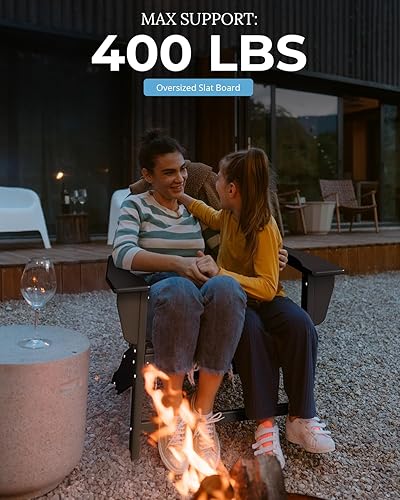 Miniatura 7 de BRIOPAWS Adirondack - Juego de 2 sillas para hoguera, de gran tamaño, plástico HDPE, resistente a la intemperie, para terraza, exterior, piscina,