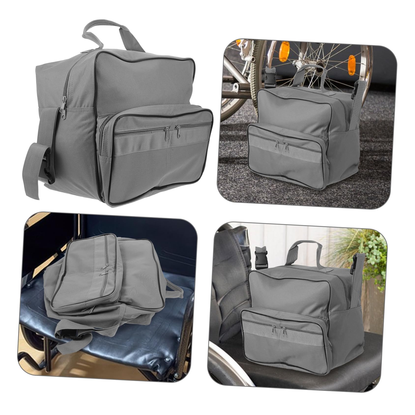ibasenice Bolsa de Almacenamiento para Silla de Ruedas Mochila Grande para Andadores y Cochecitos con Múltiples Compartimentos para Mayores y Viaje Diseño Ligero y Práctico Gris