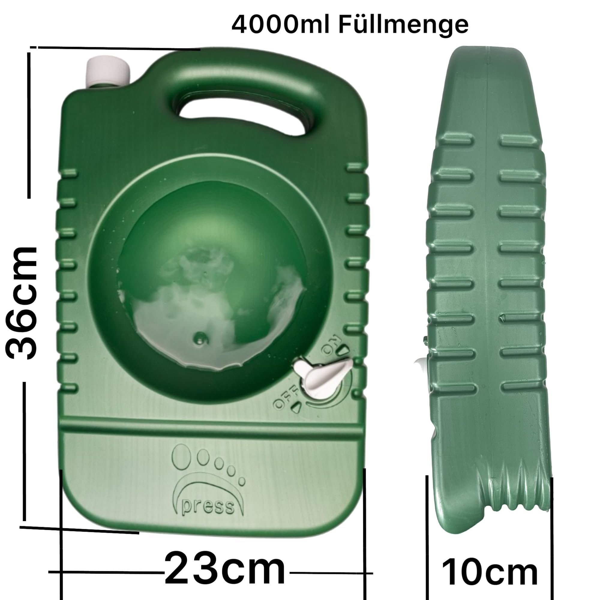 Gamelle de voyage pour chien - Bouteille d'eau pour chien 4 l - Gamelle portable avec poignée - Grand distributeur d'eau stable - Pompe à pied - Voiture - Voyage en plein air - Camping - Fournitures