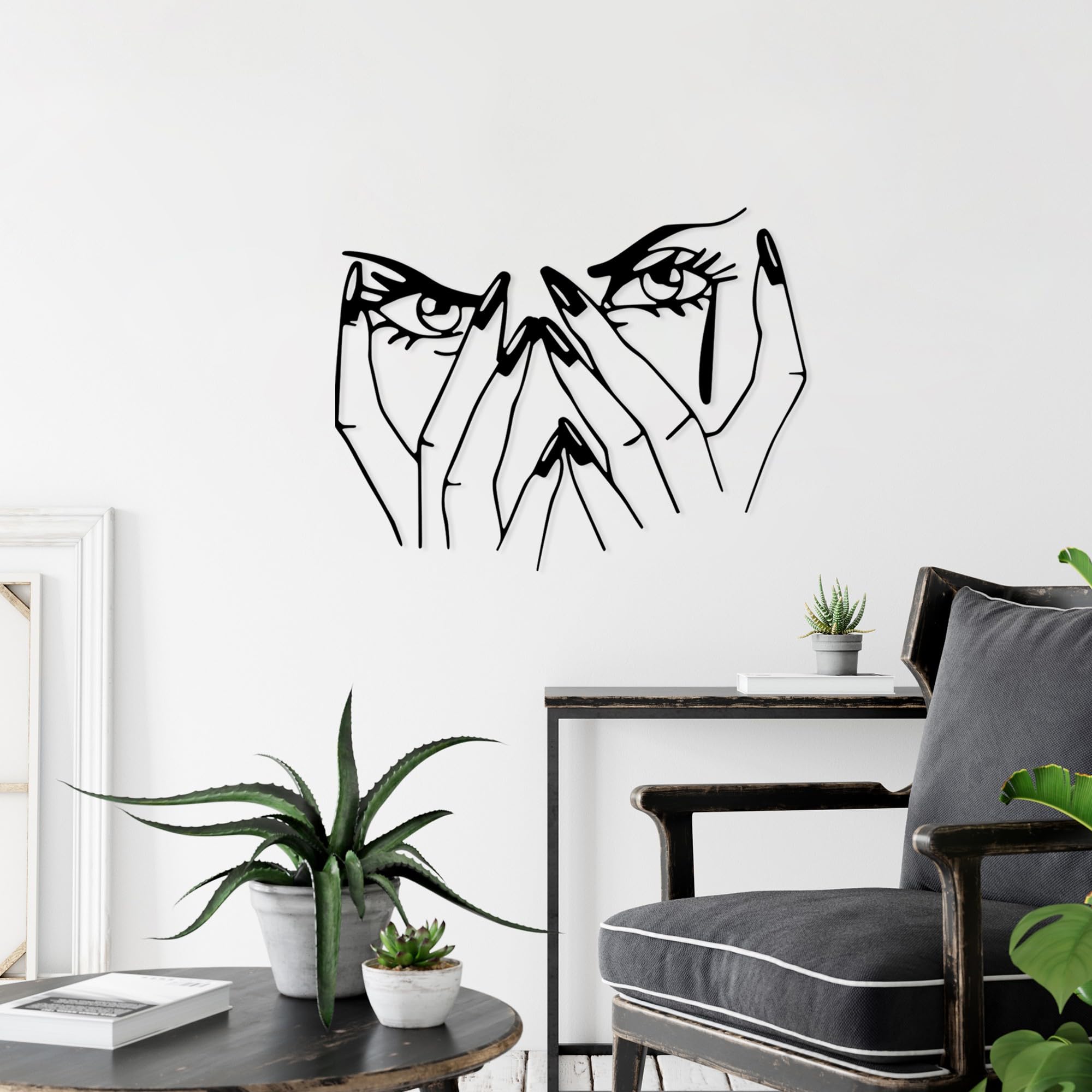 Stylish Black Decorative Metal Wall Accessory, 54 x 70 cm, 100% Metal, 1.5 mm Thick, Lightweight & Easy to Hang, Perfect for Modern Decor