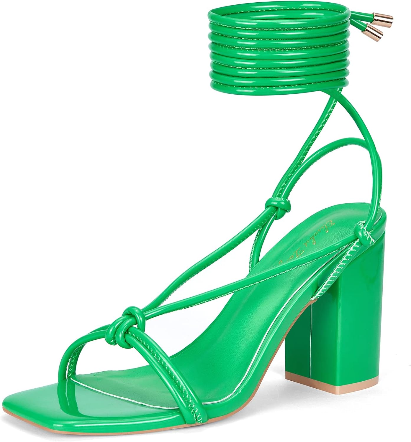 Elisabet Tang Women's Strappy Chunky Heels Sandals, 3 inch