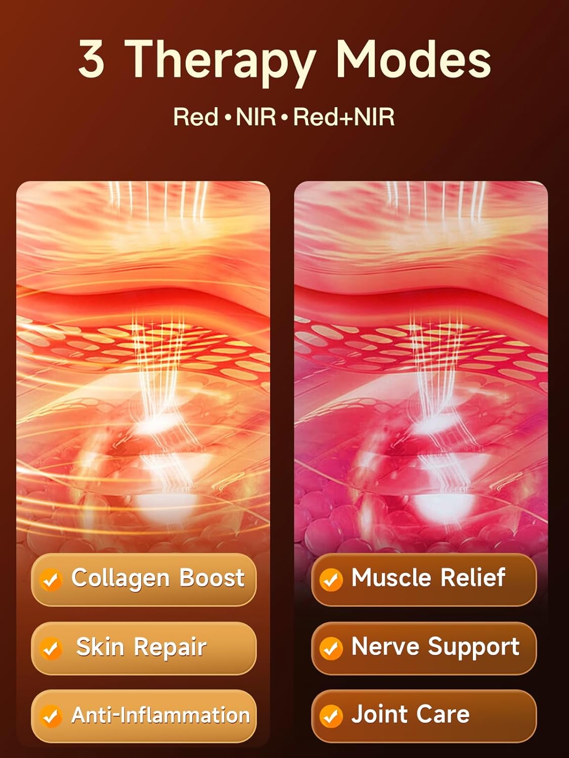 Red Light Therapy – 6 Wavelengths (600-850nm) Full Body Red Light Therapy, Touch Control & HD Display, 70 LEDs Ideal for Body, Face, Pain Relief, Anti-Aging & Recovery, 350W Black