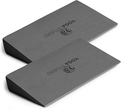 Yoga Studio EVA Yoga Wedge Blocks - 2 Pack Pair | Slant Board Twin Pack | Calf Stretcher | Lightweight EVA Foam | Mini Half Wedges | Non Slip Yoga Wedge for Wrists and Hands