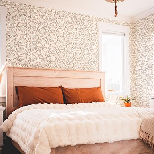 Miniatura 4 de Tempaper Papel tapiz extraíble Hello Sunshine de bronce metálico para despegar y pegar 205 x 165 pies fabricado en los Estados Unidos