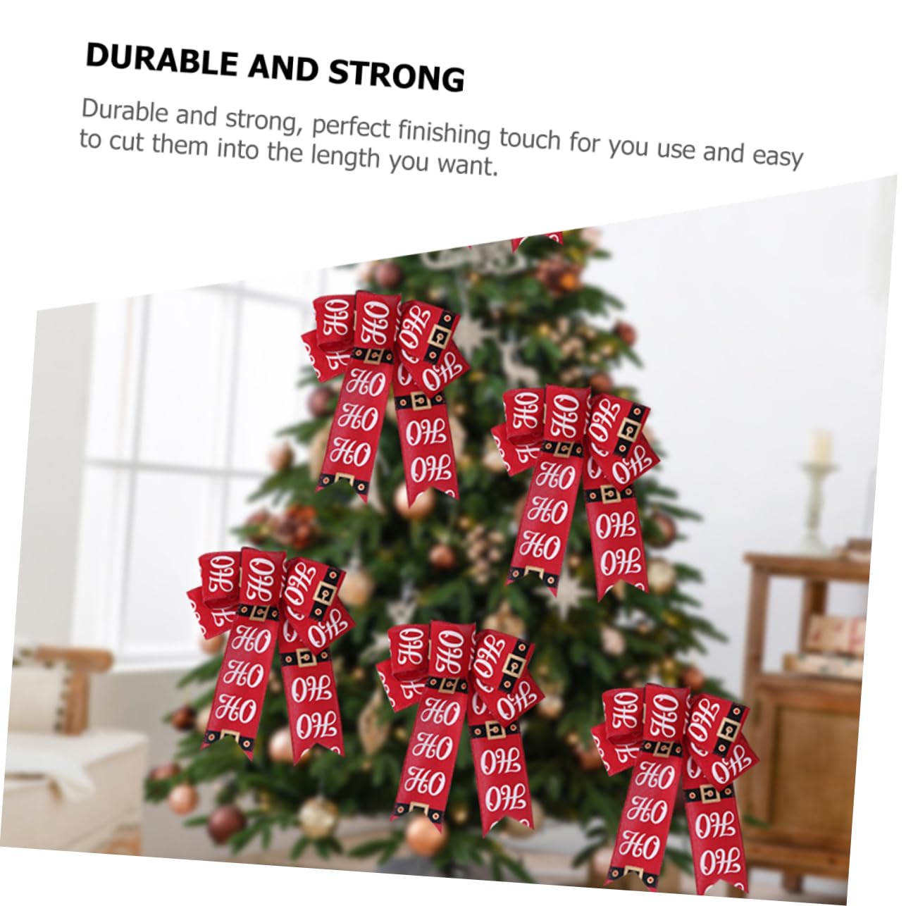 STOBOK 5stücke Weihnachts-dekorationsband Rotes Satinband Für Weihnachtsbaum Geschenkpäckchen Und Bastelprojekte Für Festliche Anlässe Und Kreative Verpackungen