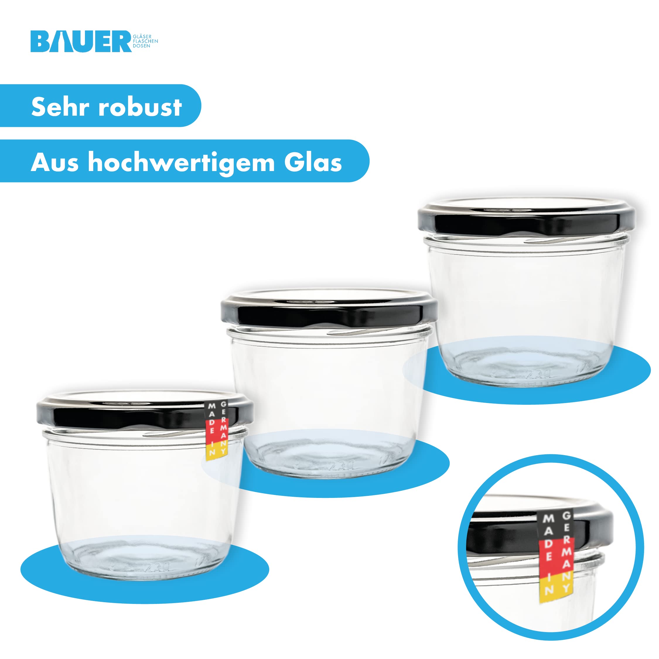 Set 24 Barattoli In Vetro Da 230 Ml Con Coperchio Twist-Off Oro TO82 - Perfetti Per Conserve, Marmellate, Miele E Spezie - 3