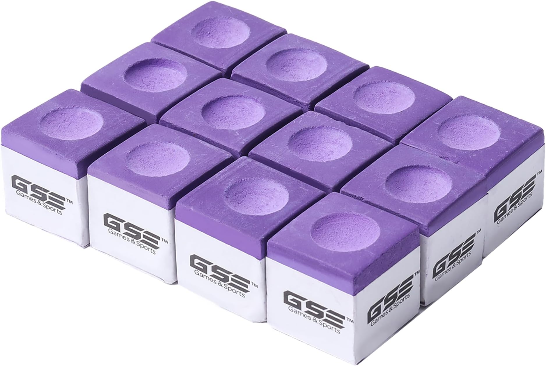 GSE Games & Sports Expert 12-Pack of Billiard/Pool Cue Chalks (5 Colors Available) (Purple)