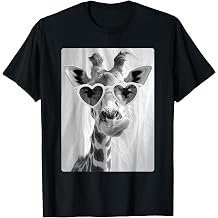 Funny Giraffe with Hearts Sunglasses African Animal Meme T-Shirt