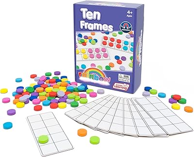 Junior Learning Ten Frames Rainbow Set,Multi,1.96 H x 5.91 L x 7.8 W,JL614