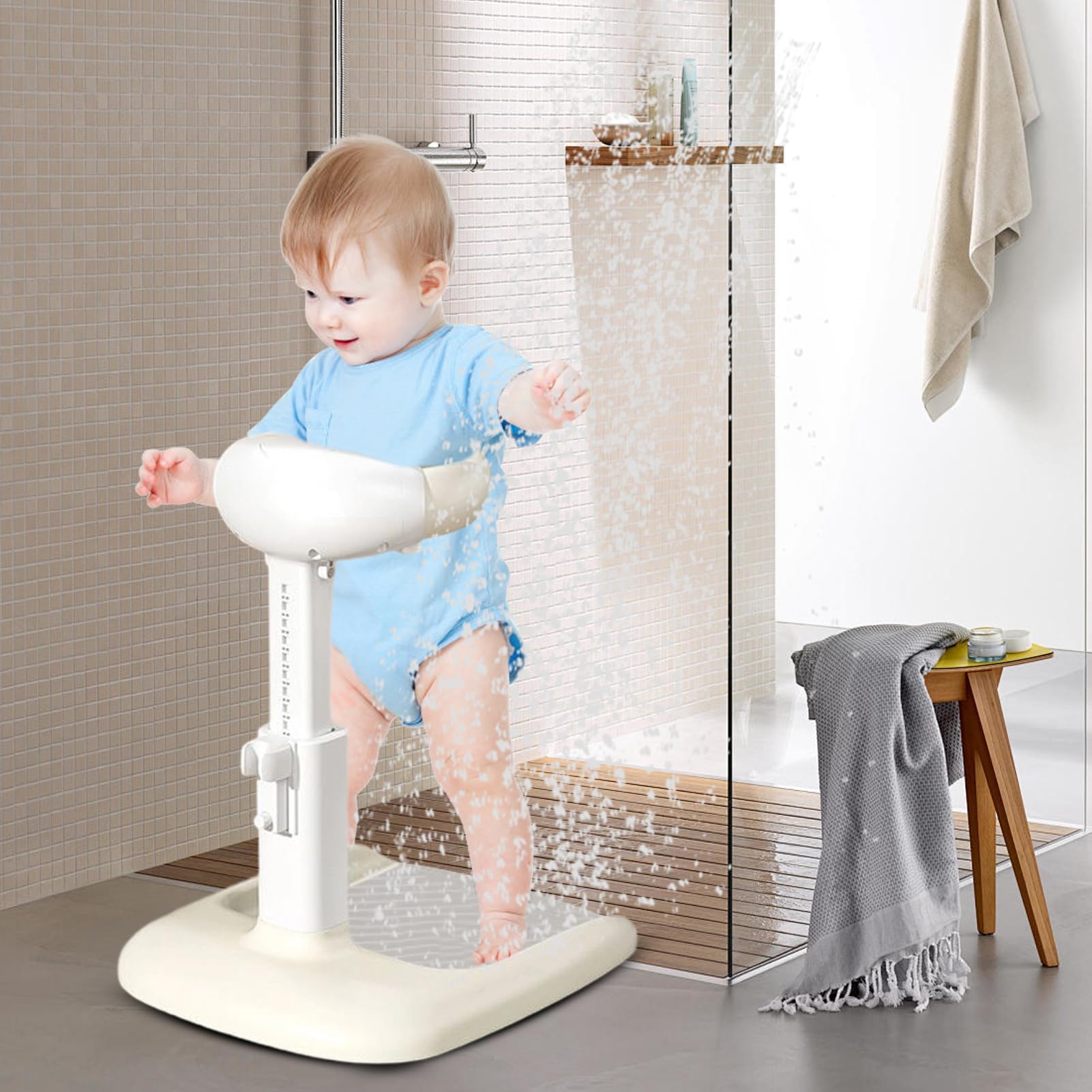 Baby-Badeständer - Baby-Bad Stehdusche für Kinder von 6-36 Monaten,Rutschfeste Basis Ergonomischer Halter Für Babys Badezimmer