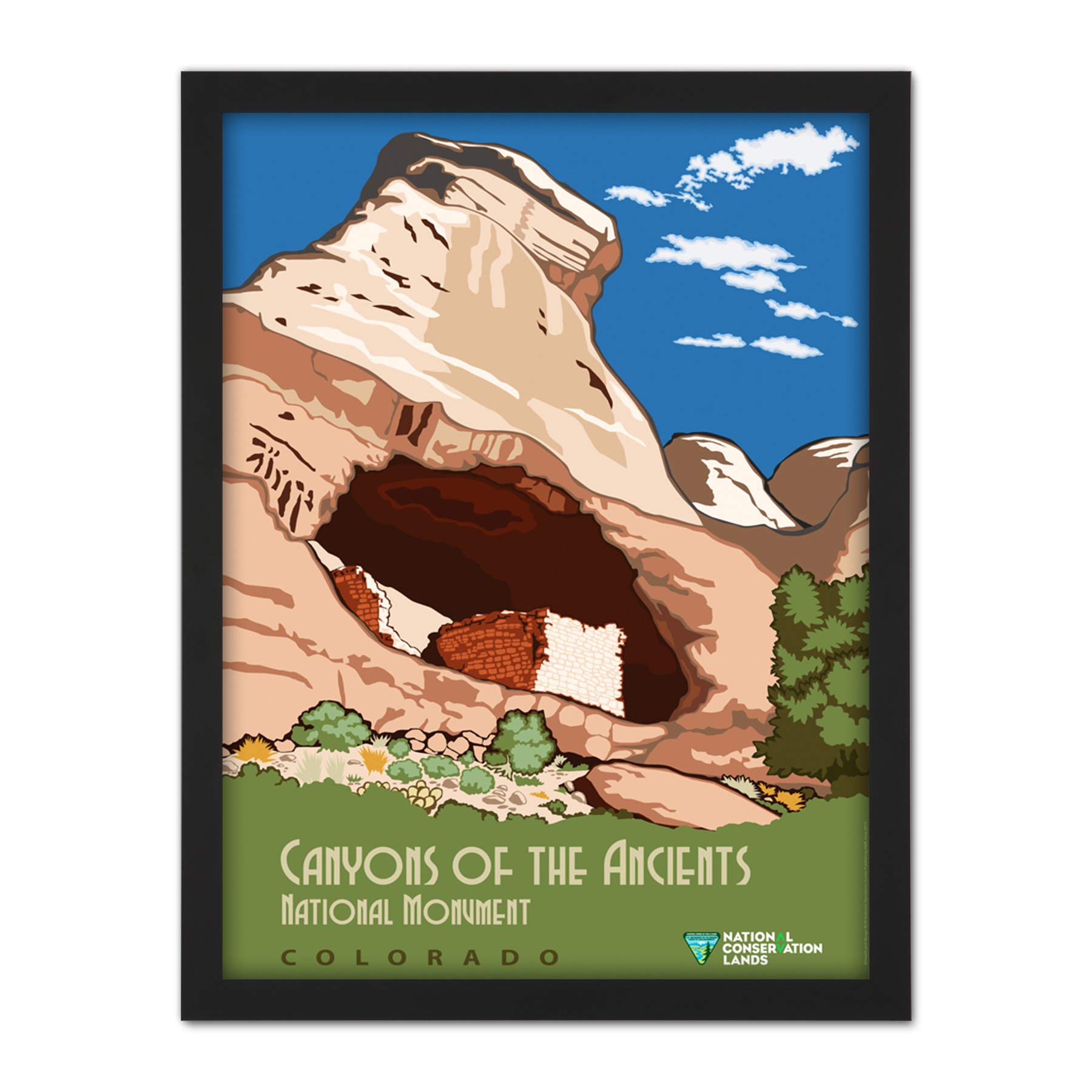 Artery8 BLM Canyons Of Ancients National Monument Colorado Artwork Framed Wall Art Print 18X24 Inch