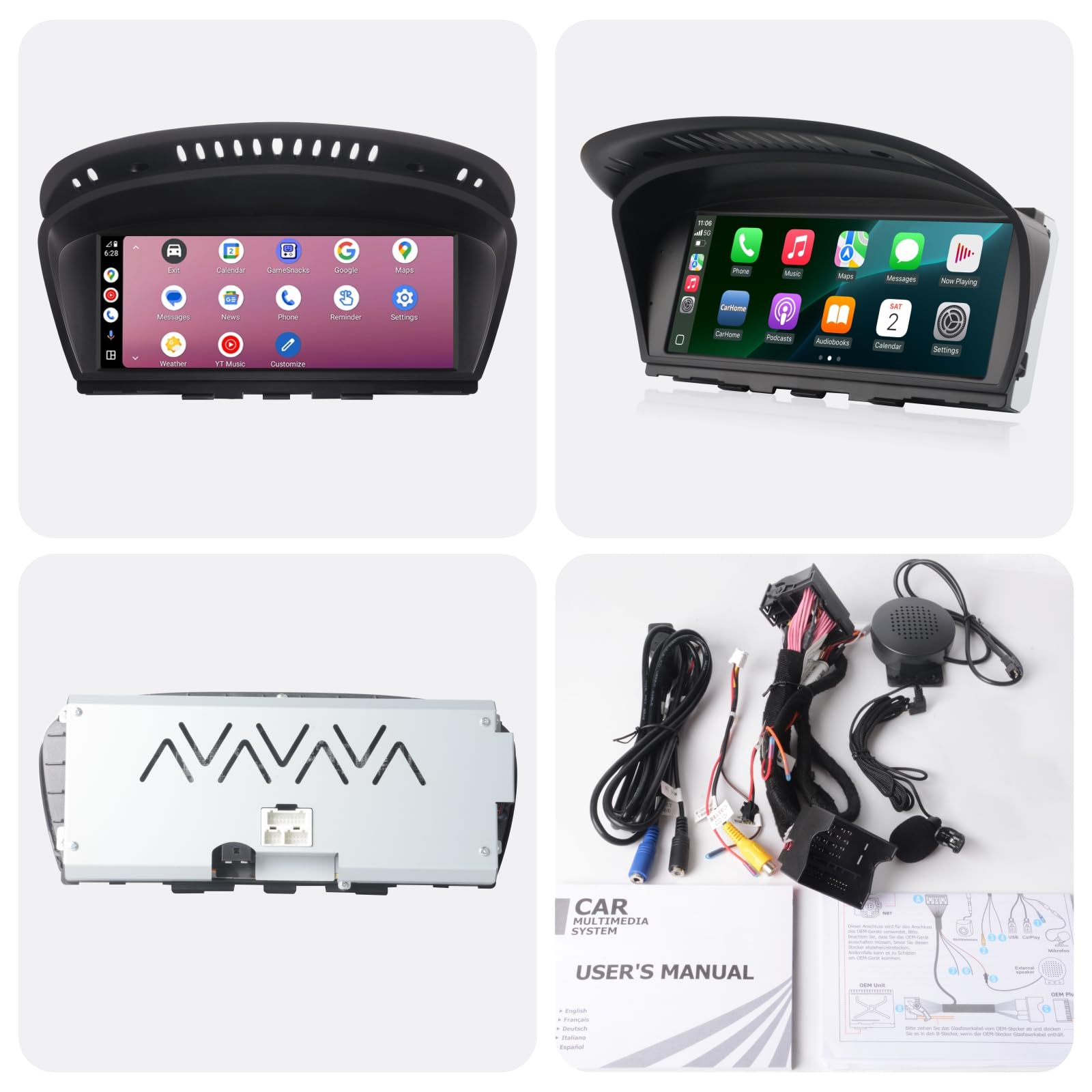 Fast Boot Linux Radio samochodowe kompatybilne z BMW serii 3/5 E60 E61 E63 E64 E90 E91 E92 (2005-2008) CCC iDrive Upgrade | Bluetooth / Wireless CarPlay/Android Auto | Retains Kontrole OEM