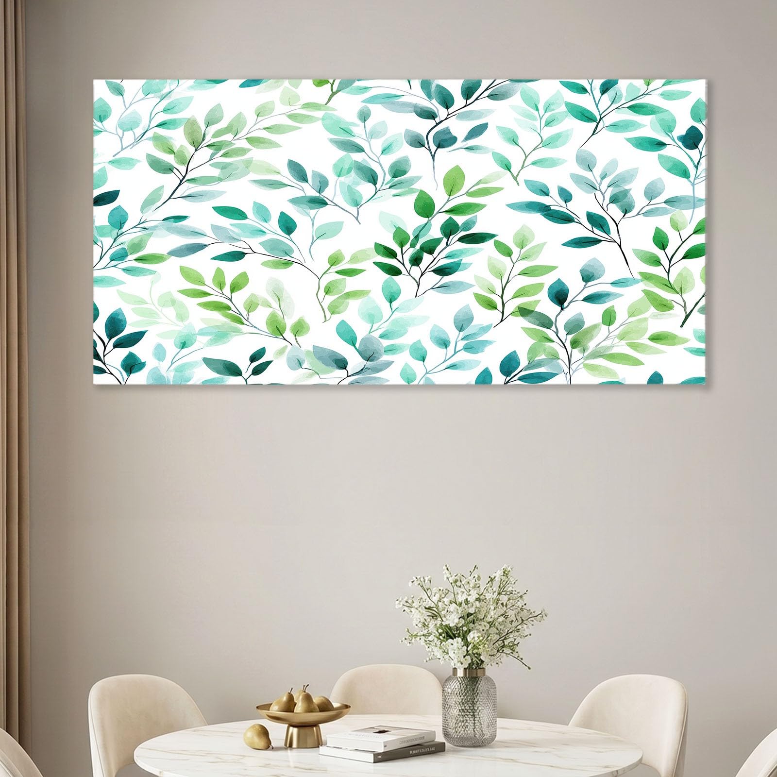 Générique Obraz dekoracyjny na płótnie 140 x 70 cm obraz na płótnie, dekoracja ścienna zielona roślina liście, do salonu, sypialni, kuchni