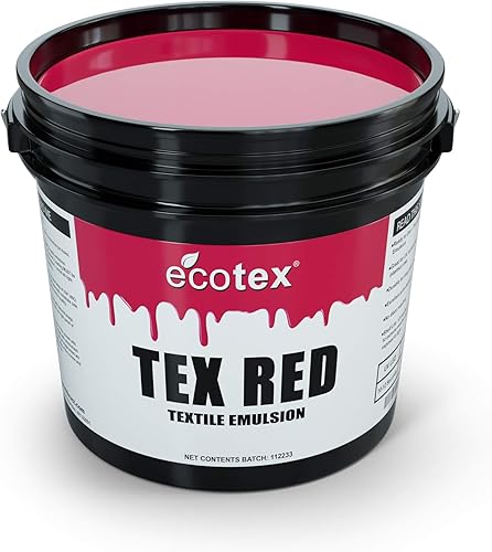 Ecotex Tex-Red Emulsión de serigrafía (cuarto de galón, 32 onzas), emulsión fotográfica presensibilizada para serigrafías y tela, para tintas de