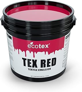 Ecotex® Tex-Red Screen Printing Emulsion (Pint - 16oz.) Pre-Sensitized Photo Emulsion for Silk Screens and Fabric - for Screen Printing Plastisol Inks, Pure Photopolymer Screen Printing Supplies