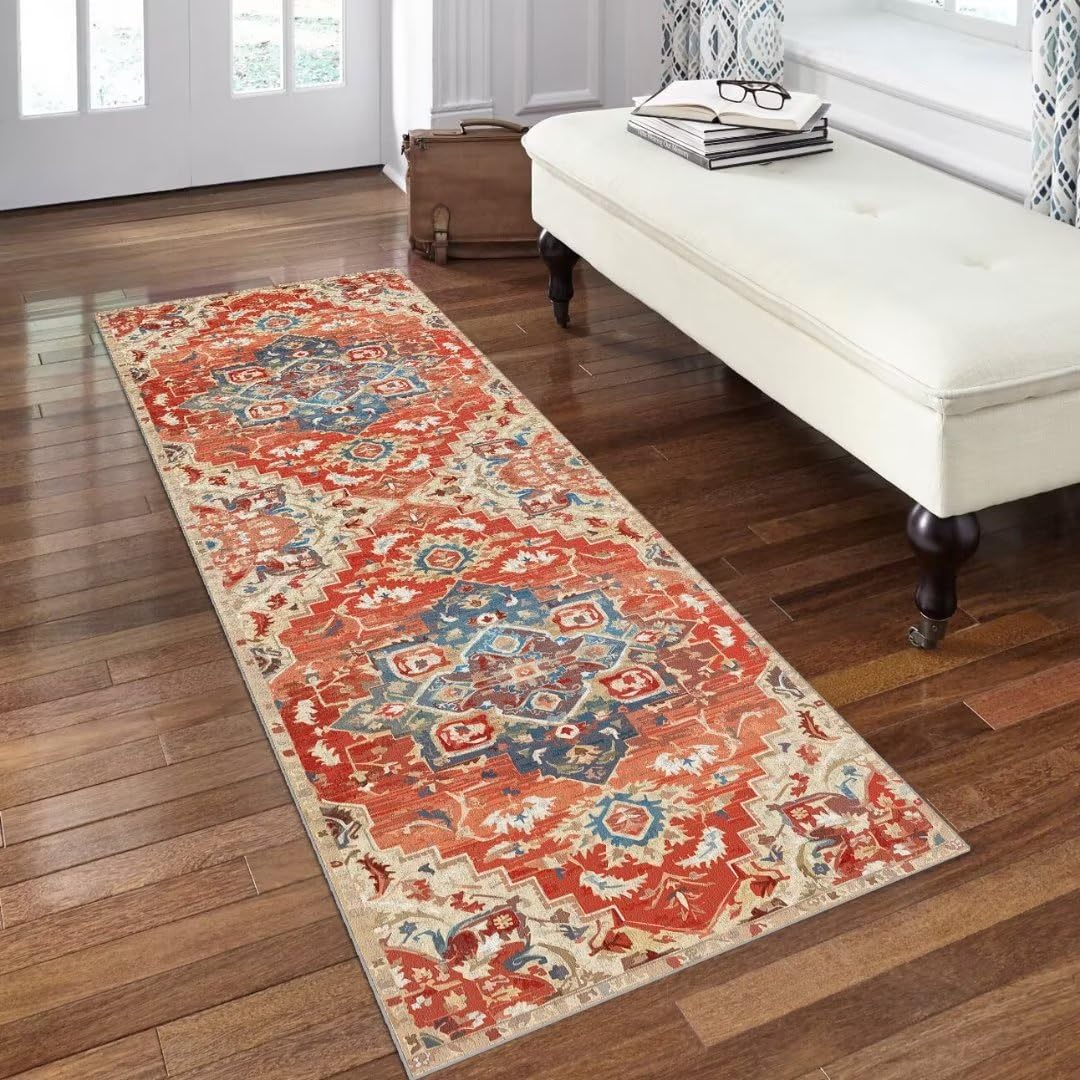Tapis De Couloir Boho 70x150cm - Antidérapant Et Absorbant | Lavable En Machine | Personnalisable | Style Vintage