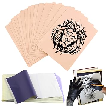 Tattoo Skin Practice and Transfer Paper Kit - 10pcs Fake Skin & 20pcs Thermal Stencil Paper Professional Tattoo Supplies for Beginners/Artists, Realistic Skin Texture & High Transfer Efficiency