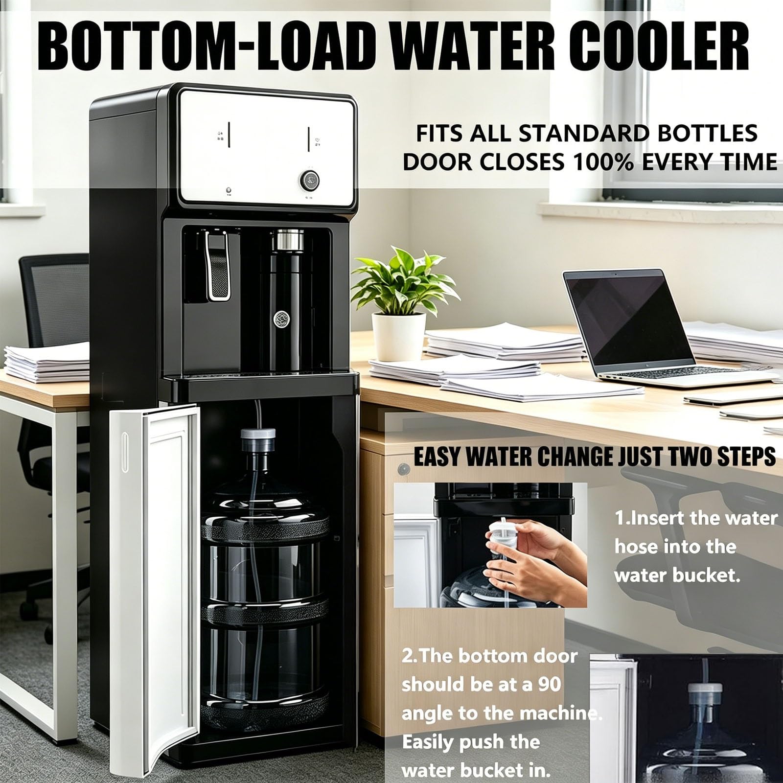 Distributore Acqua Caricamento Dal Basso,Erogatori Acqua Ufficio Dispenser,Regolazione A 3 Temperature,Purificatore Acquas Calda E Fredda Per Casa E Ufficio