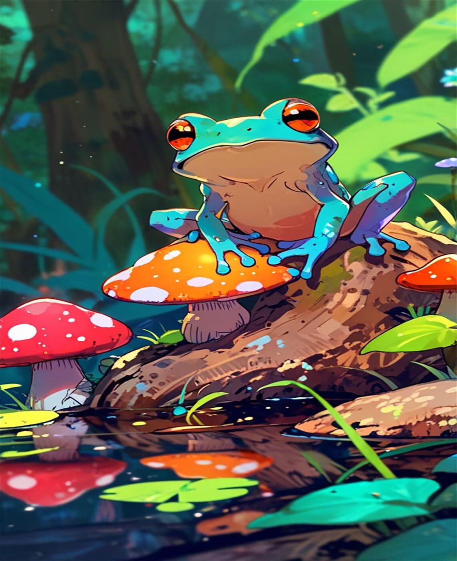 Puzzles 1000 Pièces Adultes Grenouille Champignon 75 x 50 cm Jeu Educatif Puzzle Impossible Puzzle Adultes 1000 Pièces Puzzles