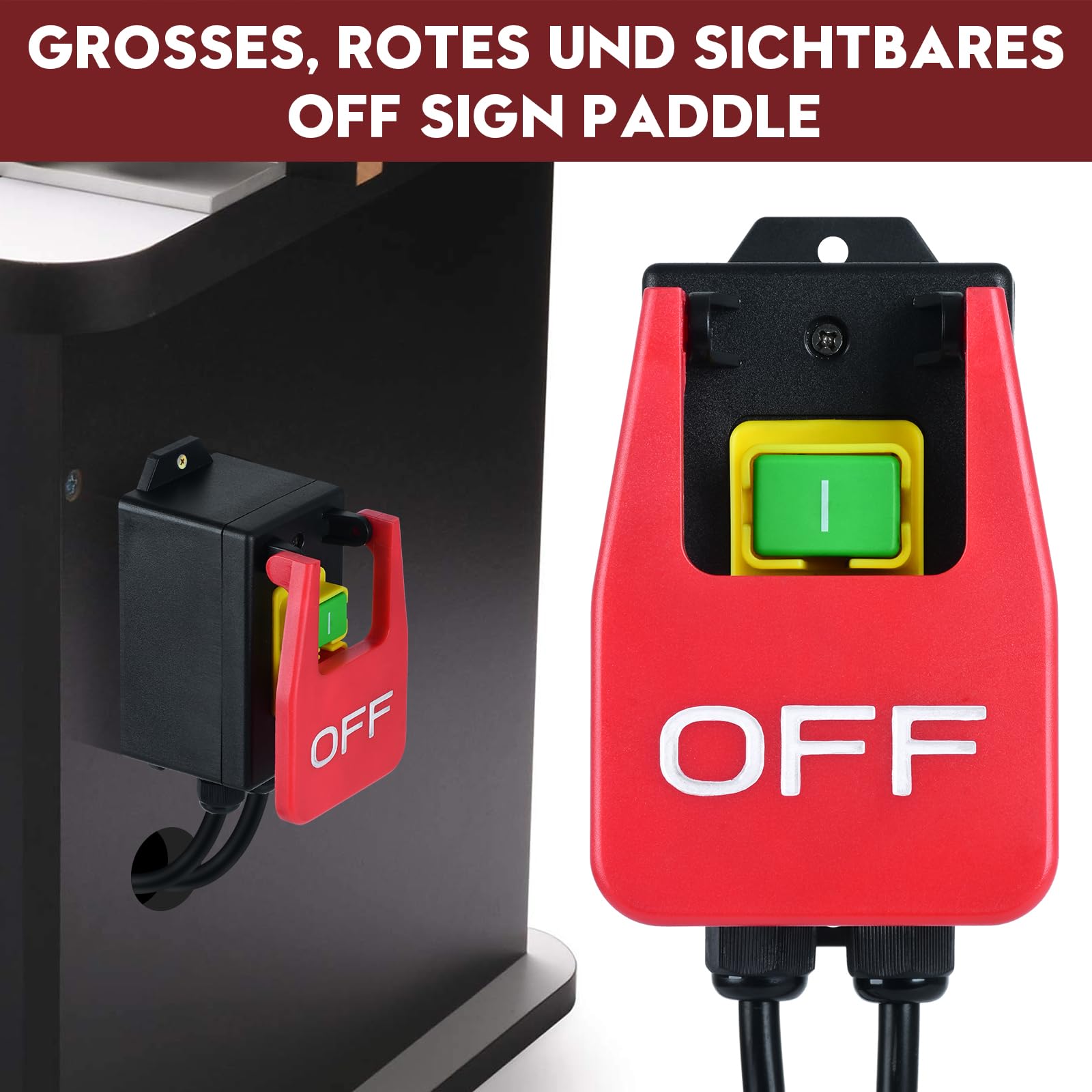 KJD17BEU-02 220 V przełącznik jednofazowy wł. wyłącznik, briidea wyłącznik bezpieczeństwa z gniazdkiem, przełącznik maszynowy z dużą tarczą zatrzymującą do szybkiego zamykania