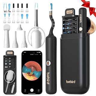 Bebird Ear Cleaner with Camera and Light - Ear Wax Removal Tool Kit & Flexible Ear Scope Otoscope - 4-in-1 Visible Ear Pick/Scoop/Tweezers/Scraper Compatible with Android and iPhone - Amazon product rated Grade A