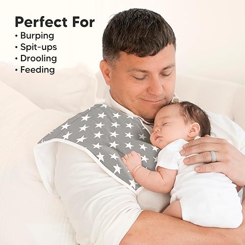 Vista 176 de Paños orgánicos para eructos para bebés niños y niñas, paquete de 5 paños de algodón súper absorbentes para bebés, trapos suaves y afelpados