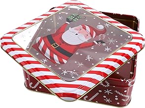 EXCEART クリスマスキャンディーボックス キャンディー収納ホルダー 蓋付きホリデー缶 ホリデークッキーボックス ホリデークッキー缶 メタルクッキー缶 ブリキのクッキー缶 鉄