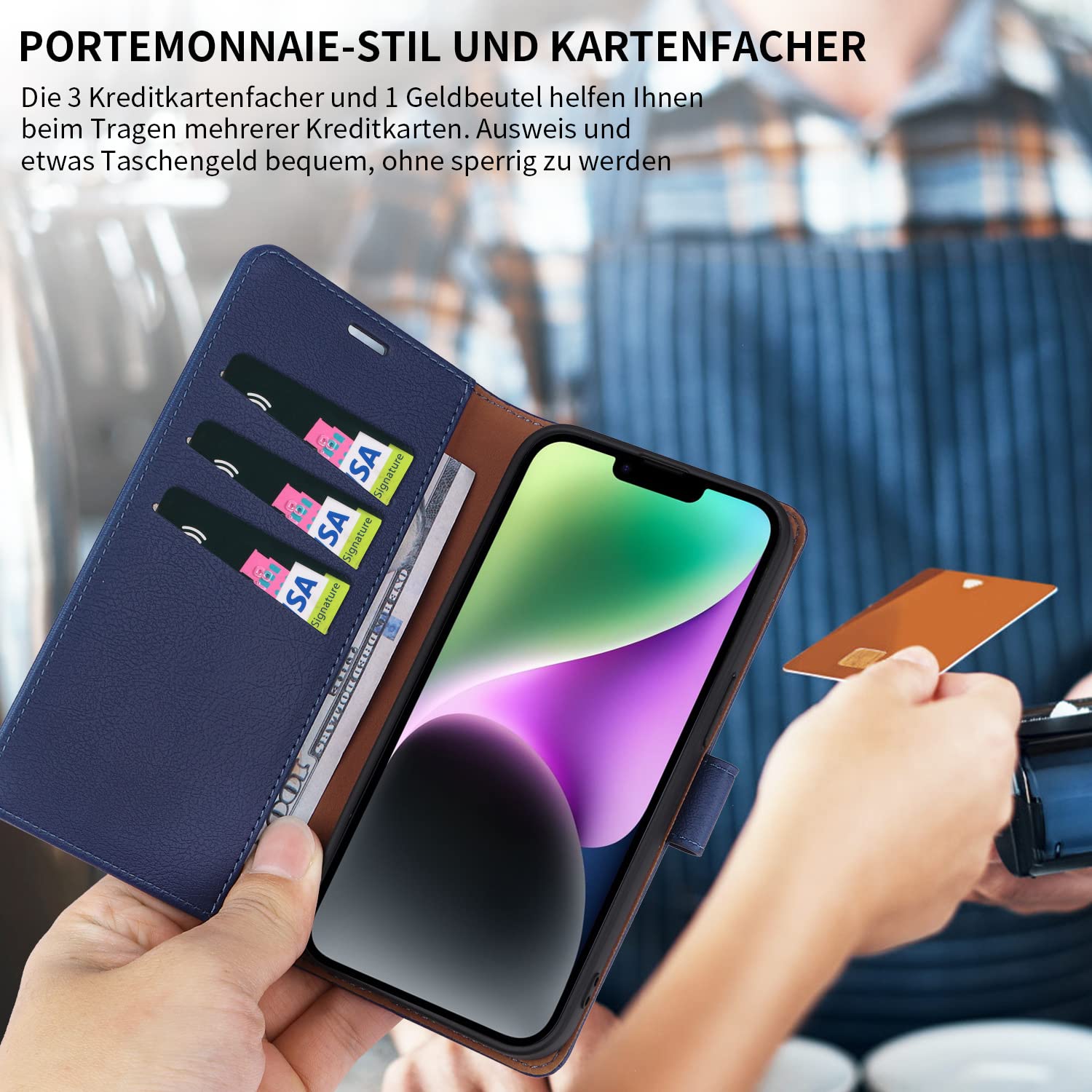 Redmi 11 Xiaomi SEAHAI Cover Per Xiaomi Redmi Note 11 / Redmi Note 11S 4G, Custodia Pelle Flip Portafoglio Con Kickstand/Slot Per Schede/Protezione RFID, Premium Vetrino Redmi Note 11