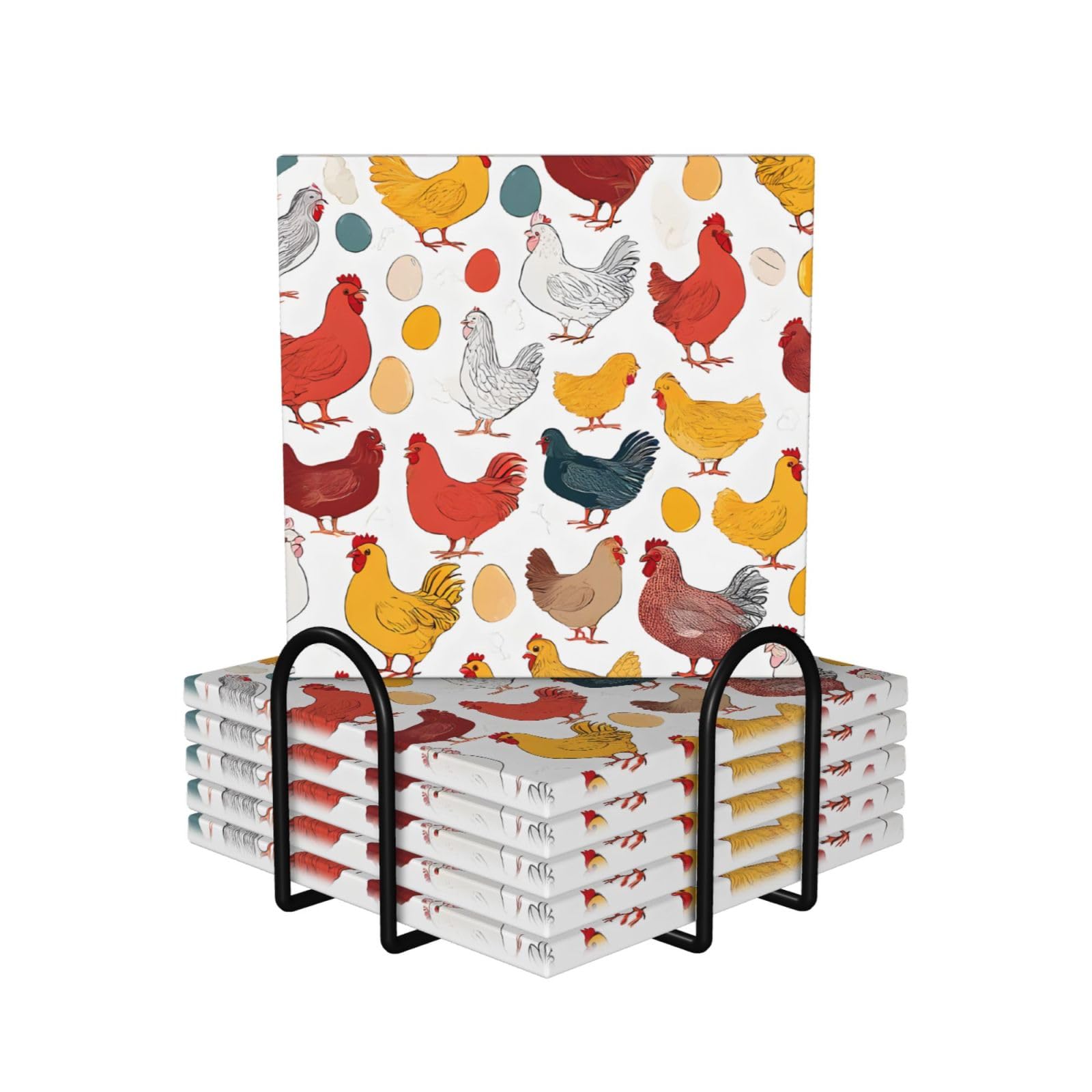 Dessous de verre poule en céramique pour embellir vos pauses café et vos tables de salon