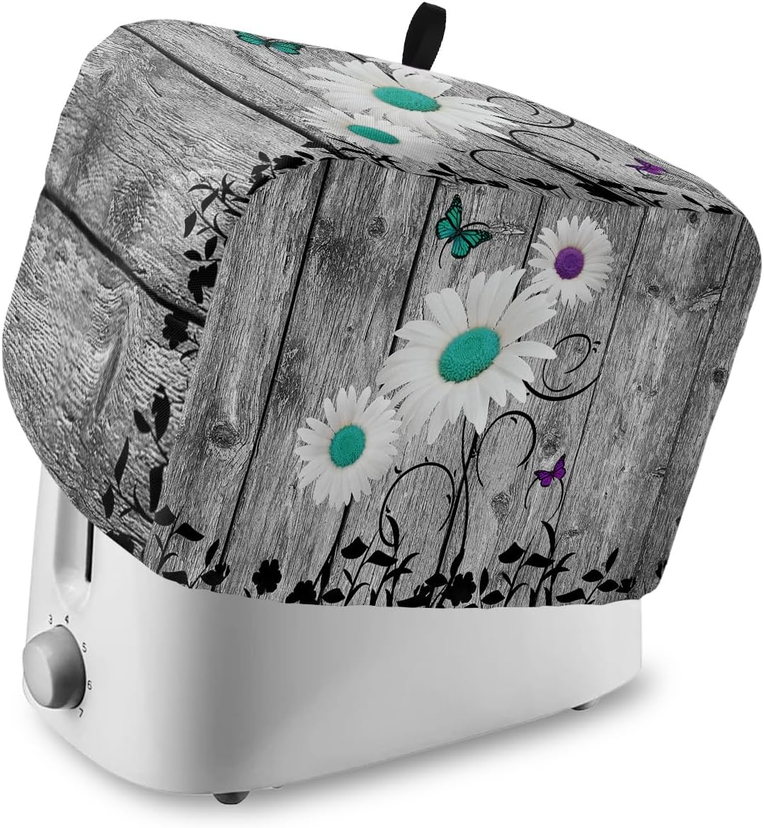 Toaster Cover, 2 Slice Toaster Cover Teal Purple Daisy