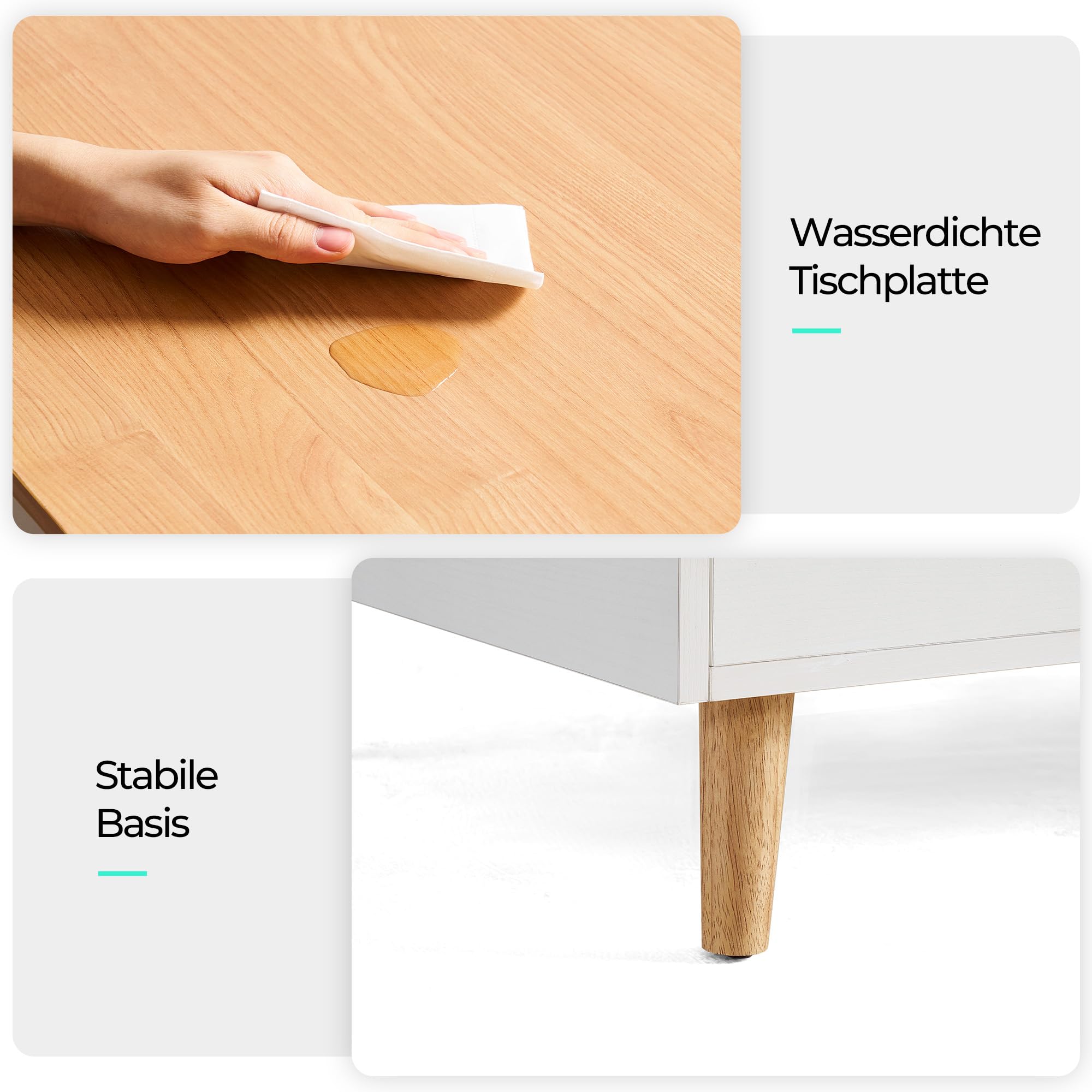 LINSY HOME Couchtisch Höhenverstellbar mit Stauraum, Höhenverstellbarer Coffee Table, Wohnzimmertisch mit 2 Großem Schubladen, 60 x 100cm Sofatisch