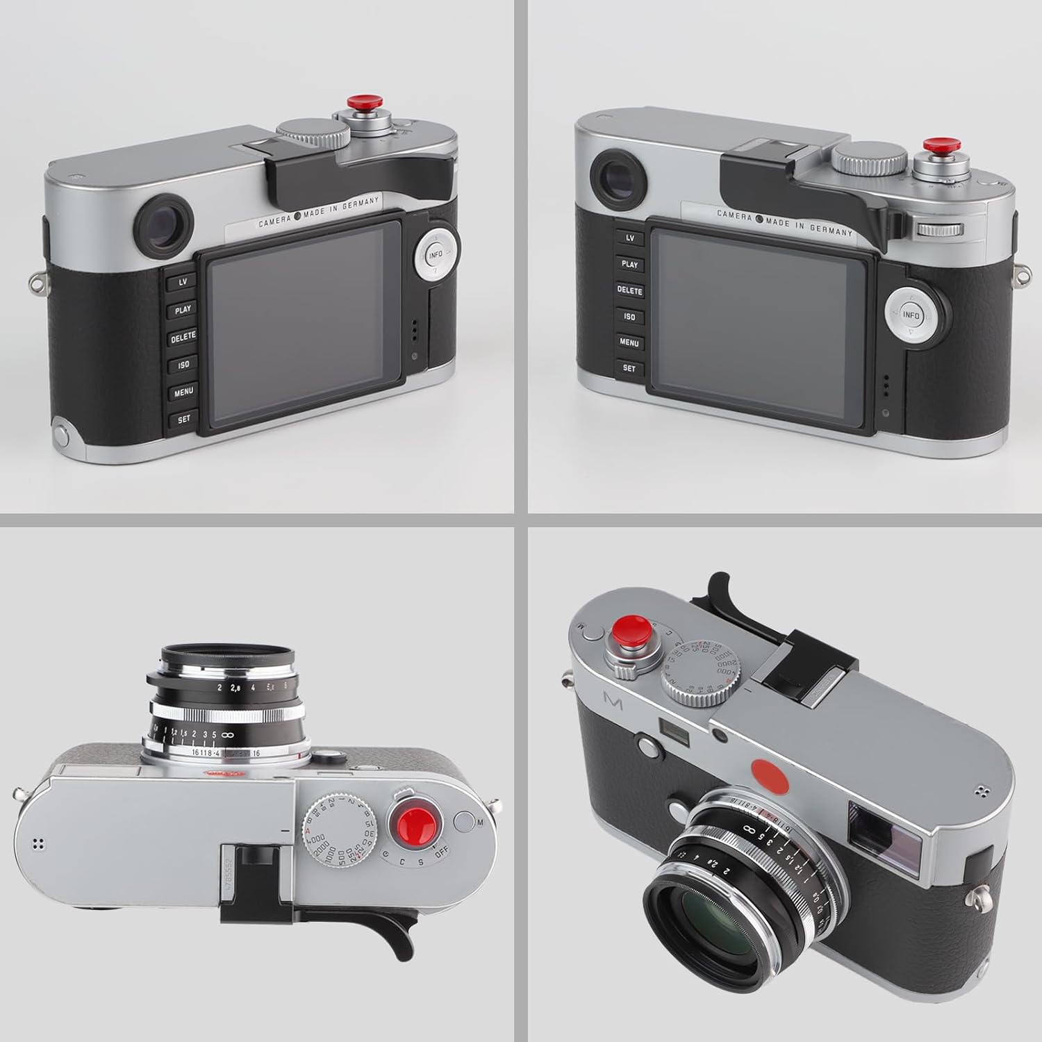 Haoge THB-M24B Metal Hot Shoe Thumb Up Rest Hand Grip for Leica M Typ240 M240, M-P Typ 240 M240P, M Typ262 M262, M-D Typ 262 Camera Black