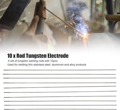 Miniatura 5 de 10 electrodos de soldadura TIG de tungsteno varilla pura tungsteno 1 mm x 175 mm  0.04 in x 6.9 in electrodo de tungsteno varilla para soldadura