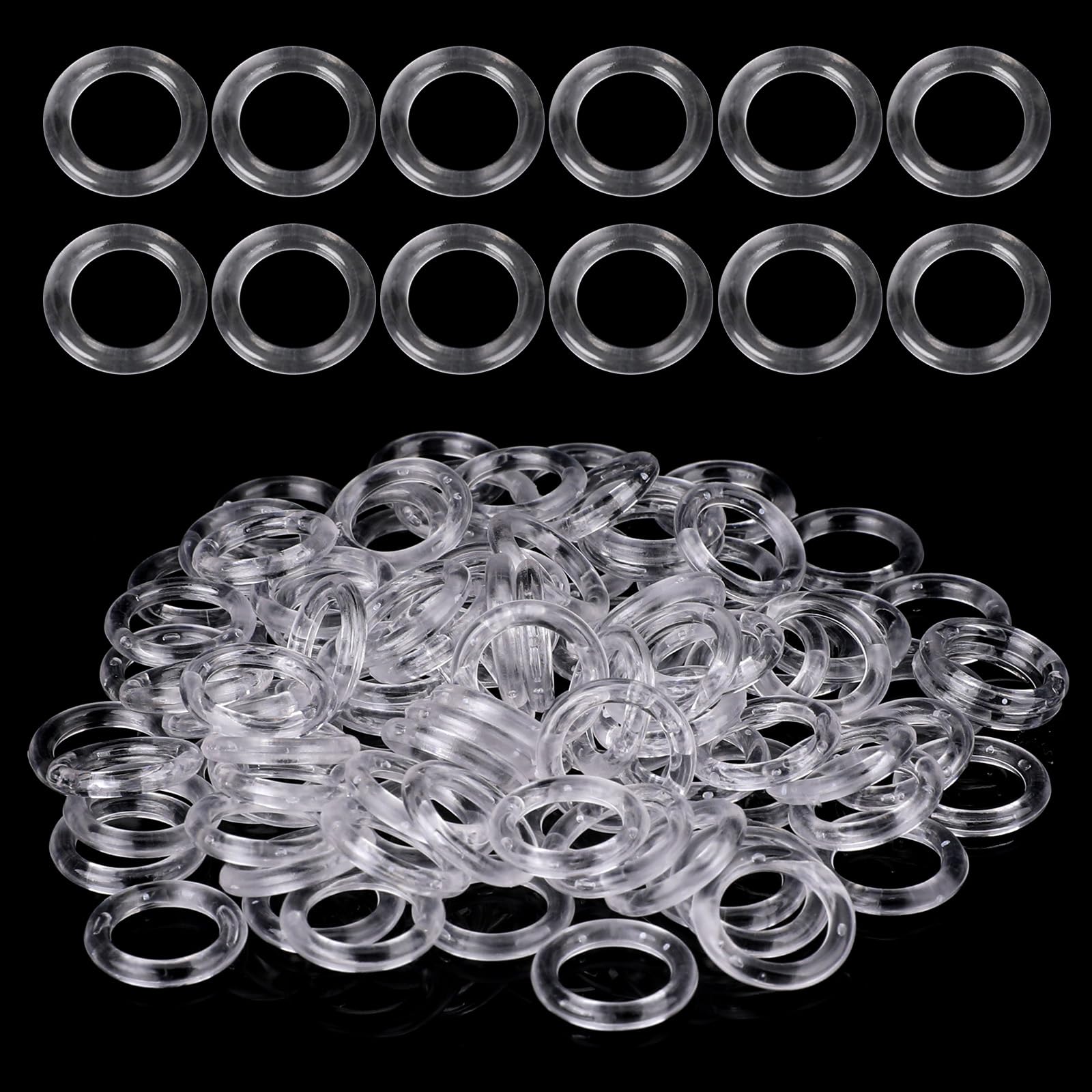 100pcs Roman Shade Rings Blind Curtain Rings Clear Plastic Drapery Ring for Roman Shades, Clear Blind Curtains Ring Cafe Curtain Hardware for DIY Blinds, Curtains