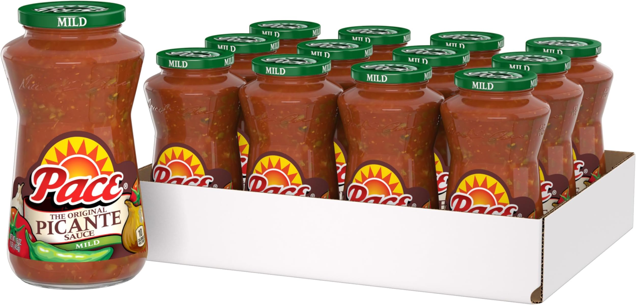 Pace Mild Picante Sauce, 16 oz Jar (Pack of 12)